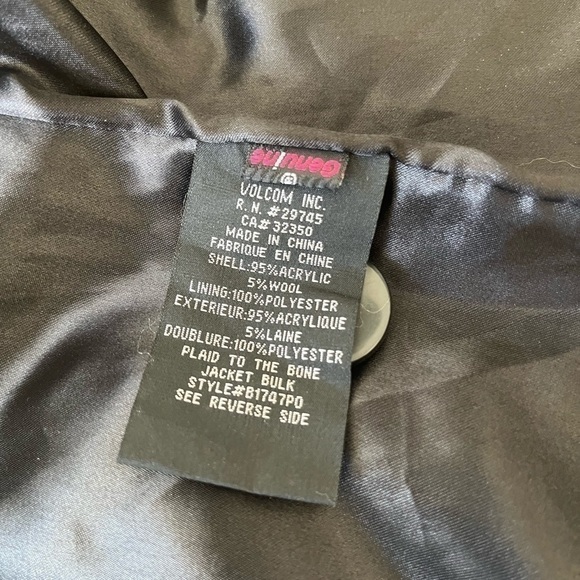 Volcom Women’s Junior Plaid to the Bone Peacoat Style Jacket Size‎ XS. # Cold - Picture 10 of 12